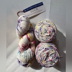 3 skein bundle Malabrigo ultimate sock yarn- Unicorn Bark. 420 yards each